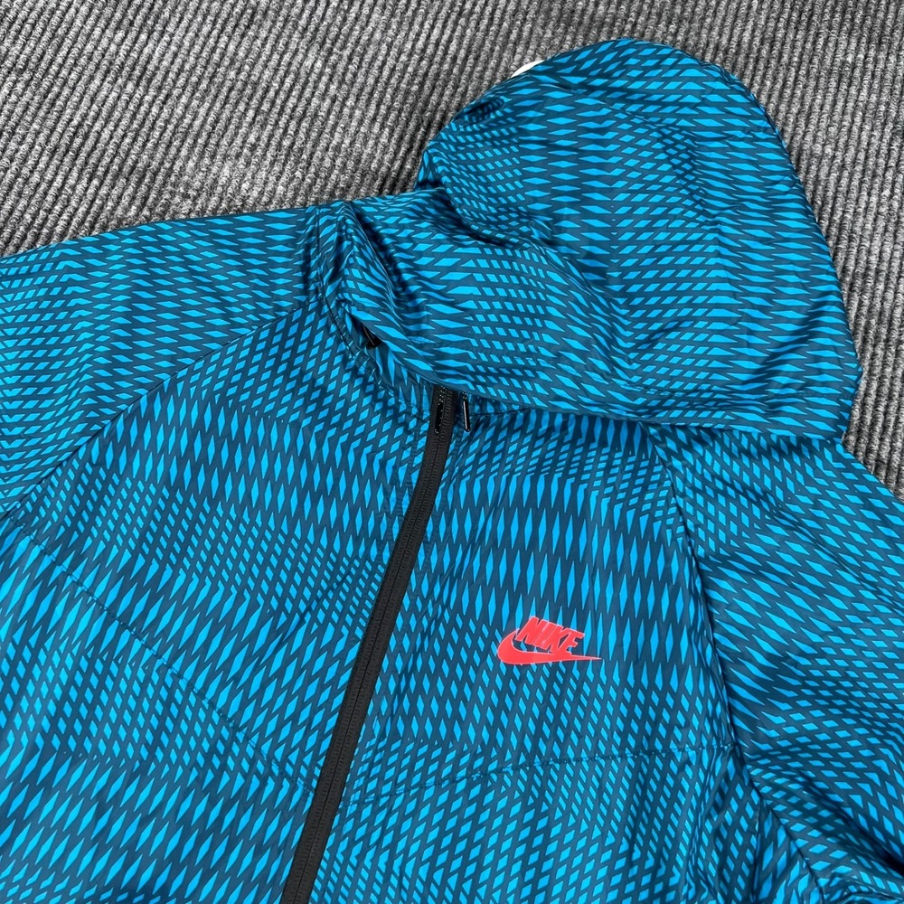 Nike RU Fly Windrunner Jacket Mens Medium Blue Geometric Long Sleeve Full Zip
